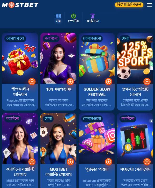 বর্তমানে Mostbet বাংলাদেশে উপলব্ধ অন্যান্য বোনাস এবং প্রোমোশন